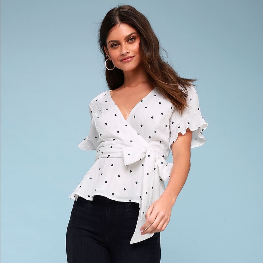 NWT Peplum polka dot blouse